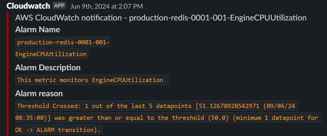Redis monitoring showing connection metrics during the incident