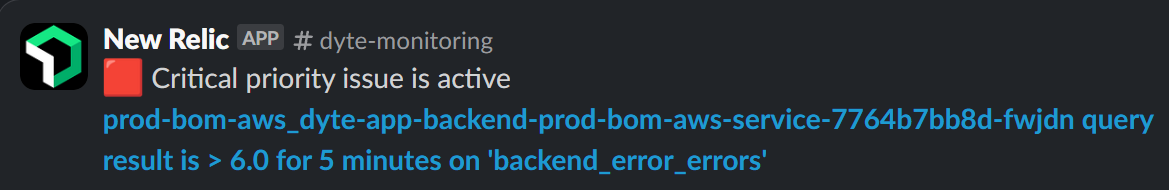 Backend latency metrics showing increased response times
